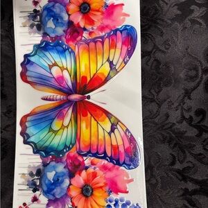 Set of 4 Uvdtf Colorful Butterfly and Floral transfer stickers